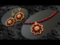 Red Crystal Necklace And Earrings Set