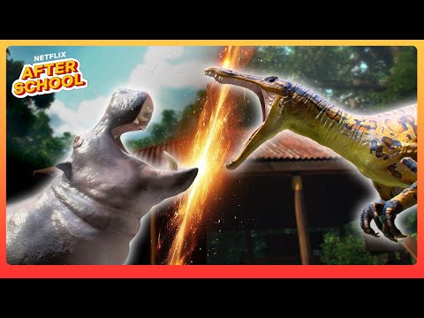Battle of the Beasts: Suchomimus VS Hippo! 💥 Jurassic World: Chaos Theory | Netflix Family