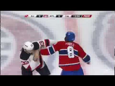 Fight Alexander Urbom Vs Brandon Prust  New Jersey Devils Vs Montreal Canadiens  09/23/2013