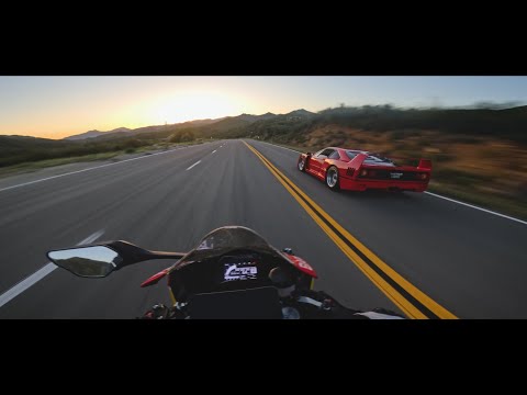 CBR1000RR Chasing F40 in the canyons. (NO MUSIC)