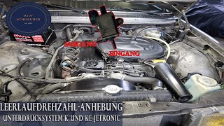 Podnoszenie obrotów biegu jałowego podciśnieniem — test elektrozaworu w K i KE-Jetronic