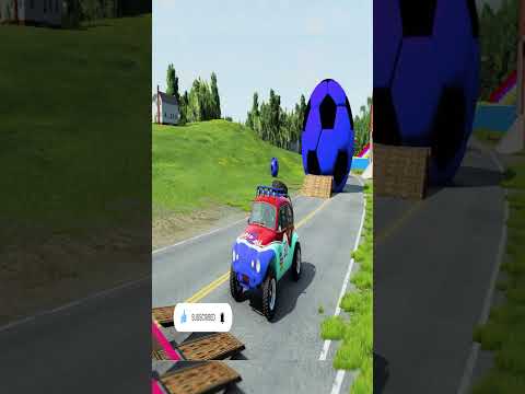 Big & Small Choo-Choo McQueen Boy, King Dinoco Pixar Car,Tow Mater vs DOWN OF DEATH BeamNG.Drive #9