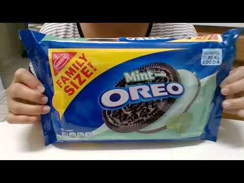 Oreo Mint Creme Chocolate Sandwich Cookies Made with Real Cocoa NABISCO Family Size! | Snack