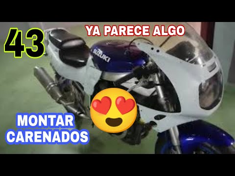 43 MONTAR Y AJUSTAR CARENADOS REPARADADOS Y PINTADOS SUZUKI GSXR 750 W 1992 14 AÑOS PARADA