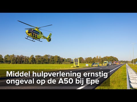 Middel hulpverlening ernstig ongeval A50 bij Epe - ©StefanVerkerk.nl