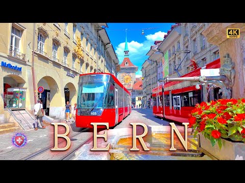 BERN SWITZERLAND ✨ Main city Walking tour 4K Hot Summer ASMR