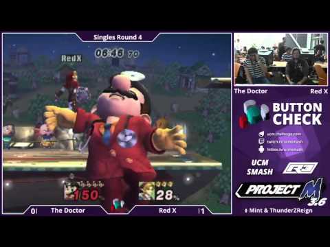 Red X (Link) vs. The Doctor (Mario) - Button Check - Project M
