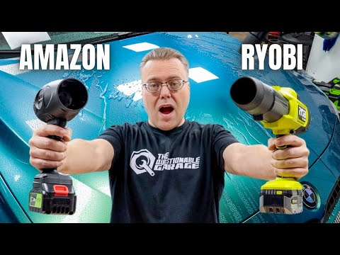 Handheld Leaf Blower Cordless, Turbo Jet Mini Blower Compatible with Makita Batteries, 2×4.0Ah Rechargeable Battery, Portable Compact Blower for Lawn Patio Car Dust Leaves Snow (Yellow) video review thumbnail