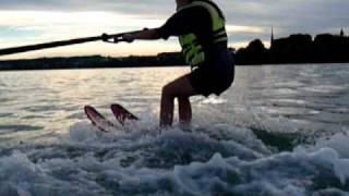 preview picture of video 'SC First Time on Waterskis Lake of Zug with WSC Cham'