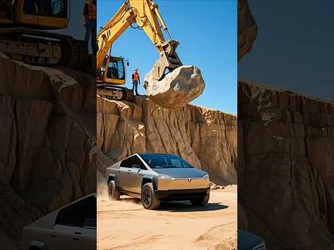 Tesla Cybertruck vs 1000 KG Rock! 🤯