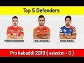 Pro Kabaddi Season 6 Top 5 Defenders