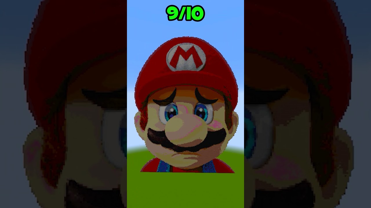 Minecraft: Noob vs Pro Mario Pixel Art 😋 #shorts