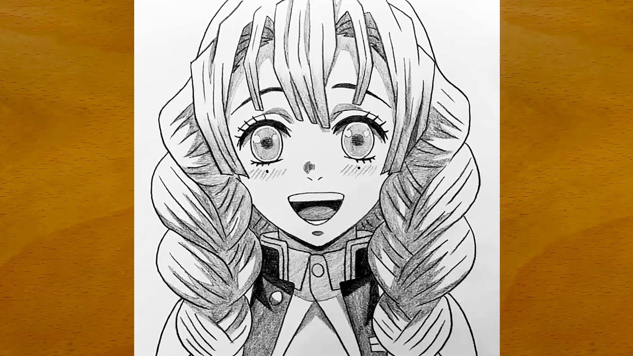 How to Draw Mitsuri Kanroji Step by Step | Demon Slayer Art