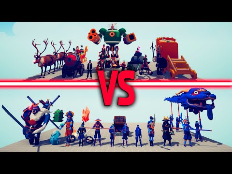 MEGA DYNASTY TEAM vs MEGA HOLIDAY - Totally Accurate Battle Simulator | TABS