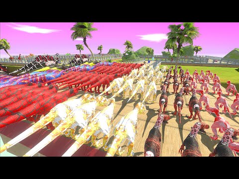 Colored Carnivore Dinosaurs vs All Units Championship – Animal Revolt Battle Simulator