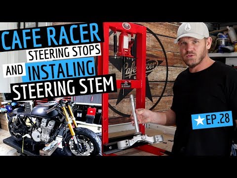 Cafe Racer ★ Custom Yamaha R6 Front End - Steering Stops & Steering Stem Replacement - EP 28 Video