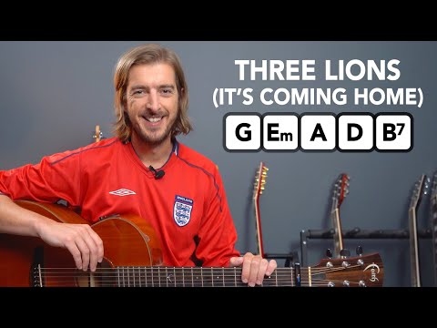 Three Lions (Football's Coming Home) Guitar Lesson with Simple Chords