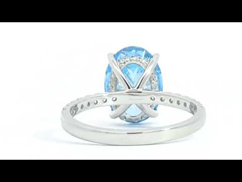 Ring Platinum - 3.51ct. tw. Blue Diamond (Fancy coloured lab-grown diamond) - Diamond video