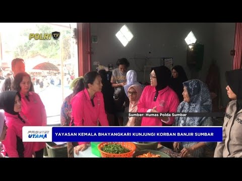 KETUM BHAYANGKARI HIBUR ANAK PENGUNGSI BANJIR