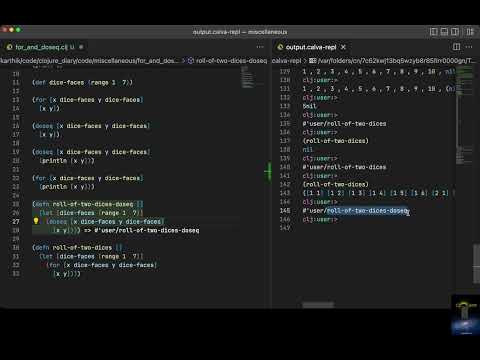 for and doseq in Clojure