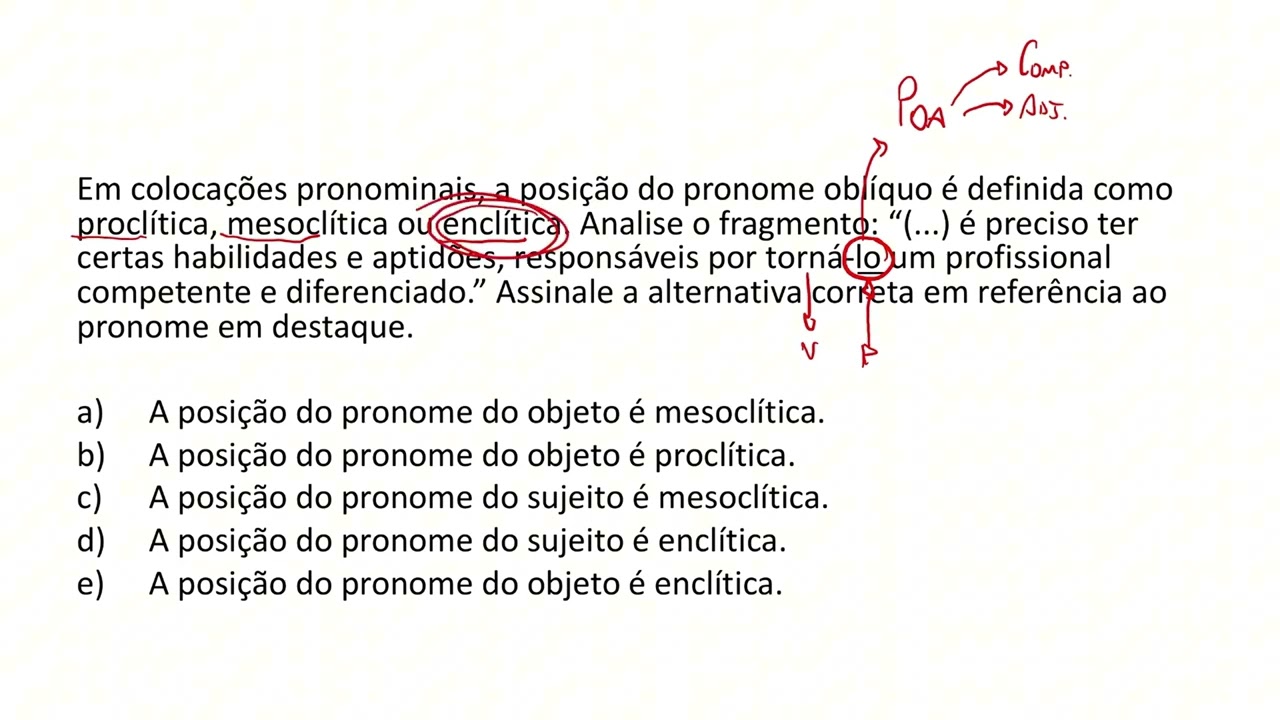 Questões de Português para Concurso - COLOCAÇÃO PRONOMINAL 10