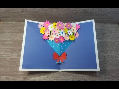 , title : 'اعمال يدوية - بطاقة تهنئة - فكرة رائعة - DIY 3D flower POP UP card'