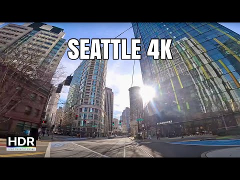 Downtown Seattle, Washington, USA || Sunny Afternoon || 4k 60fps