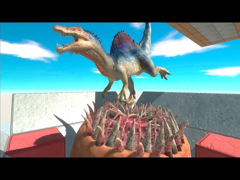 Spinosaurus Jump Into a Mouth Full of Teeth in Animal Revolt Battle Simulator
