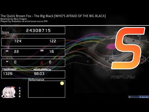 osu! | firebat92 | The Quick Brown Fox - The Big Black [WHO'S AFRAID OF THE BIG BLACK] +HR 98.03% FC