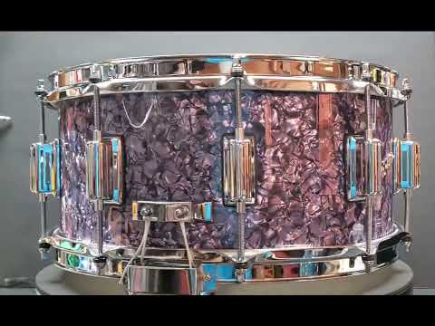 Rogers No.37PDP 6.5"X14" Dyna-Sonic Snare Drum S/N D3669 - Purple Diamond Pearl VIDEO !!! image 10