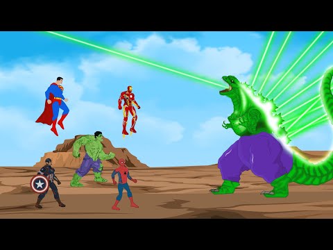 GODZILLA ATOMIC BREATH vs EVOLUTION OF BIG BLUE HULKzilla: Size Comparison / ANIMATION