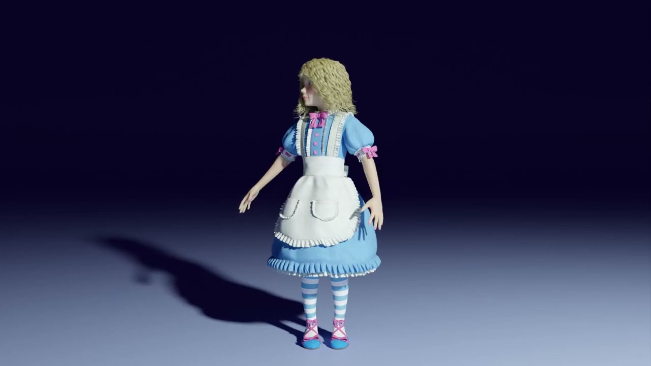 Toon Girl Alice 3D Model