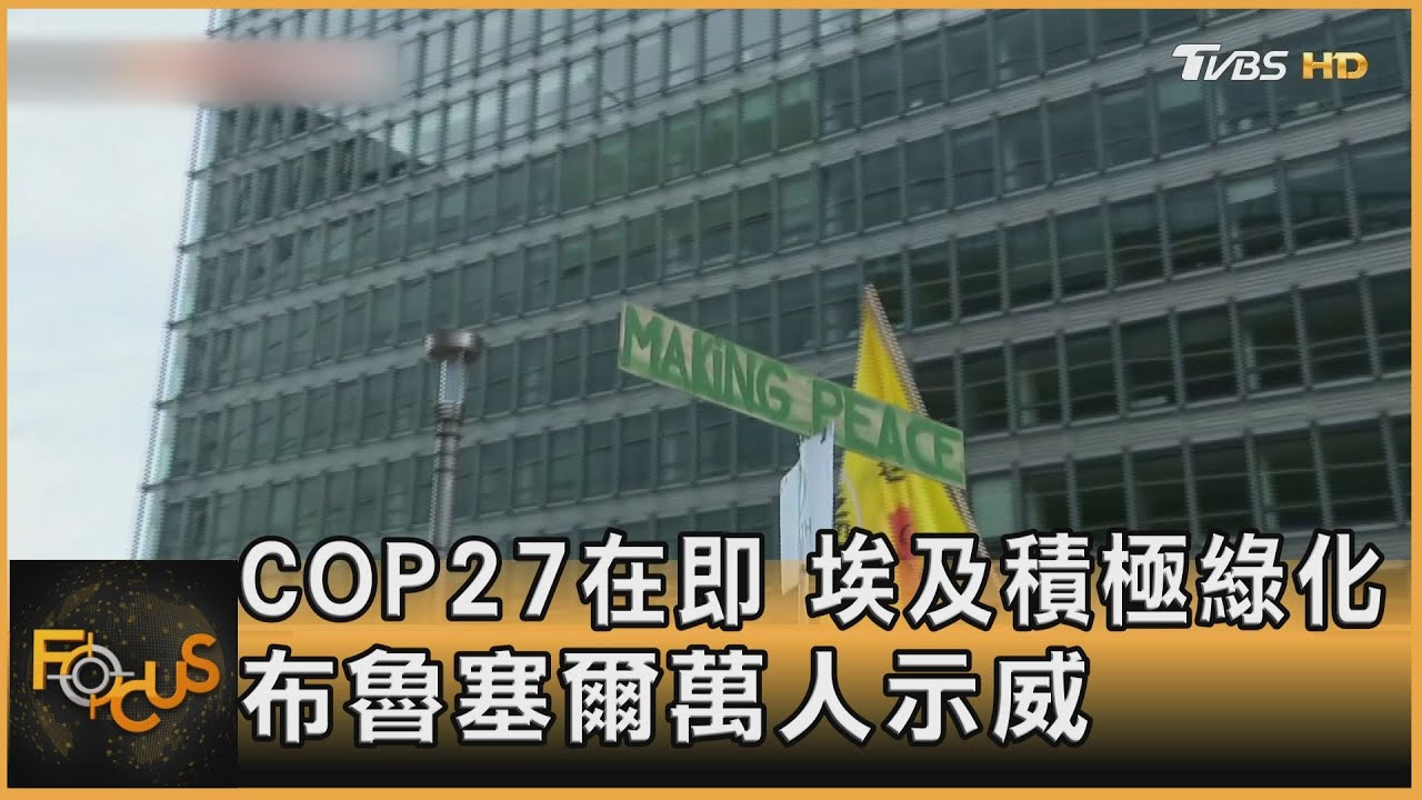 主辦COP27埃及積極綠化 布魯塞爾萬人示威