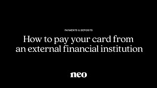 How to pay your card from an external financial institution