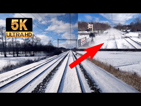 [5K] Rear View Multi Cam Cab Ride: See the drifting snow! Zwolle - Utrecht CABVIEW HOLLAND 9feb 2021