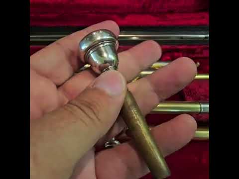 SVintage Soviet Bb Trumpet “Pompovaya Truba” No. 3461 — Moscow Musical Instrument Factory — 1970s — Brass & Silver Finish with Original Velvet Case image 22