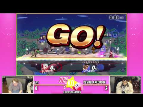 Star KO 2 Losers Top 8 Rat (Bayonetta) vs PES | RelaxedBook (Little Mac)
