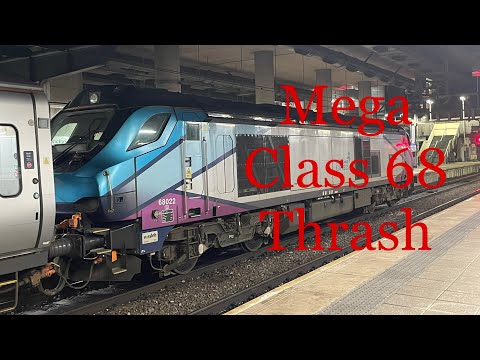 Class 68 THRASH - 68022 Leaving Manchester Victoria - 19/11/2022
