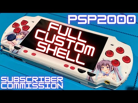 Building A Custom PSP 2000 in 2022! Full Shell Replacement + Vinyl Stickers, Channel Commission!