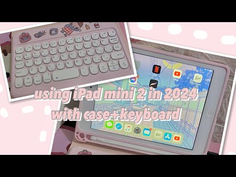 iPad mini 2 in 2024 with cute case and keyboard 🌸