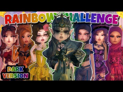DARK RAINBOW CHALLENGE In Dress To Impress!! Making An Outfit For *EVERY* Color Of The Rainbow!!