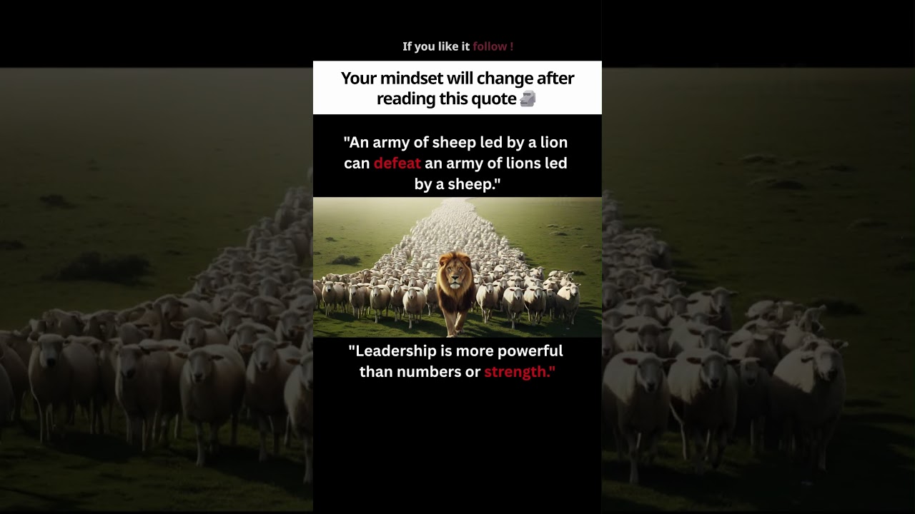 An army of sheep led by a lion #quotes #life