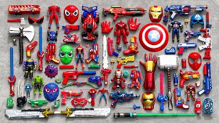 Looking for Different Model Spider Man Action Series Guns & Equipment, Infinity Stone, Thor Mjollnir