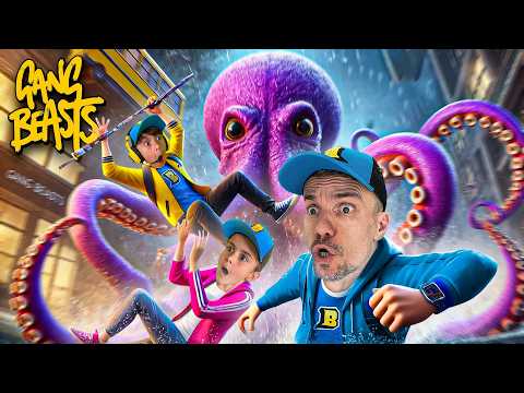 POLVO GIGANTE NO GANG BEASTS COM MARCOS E LAURA