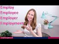 Employ Employee Employer Employment Learn English Vocabulary