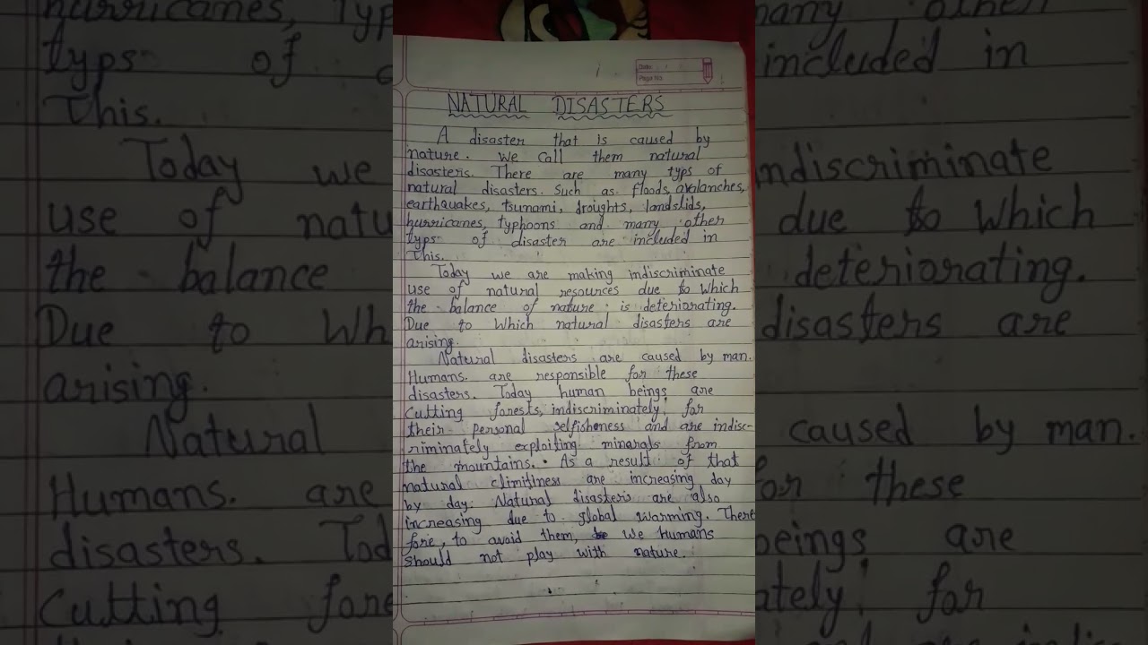 NATURAL DISASTERS ESSAY WRITING                    #shorts