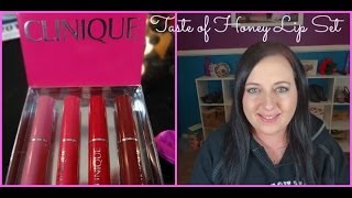 preview picture of video 'Clinique Taste of Honey Lip Set - First Look/Impression with Swatches'