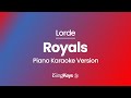 Royals - Lorde - Piano Karaoke Instrumental - Original Key