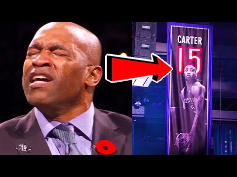Vince Carter REACTS To His Toronto Raptors Jersey Retirement!