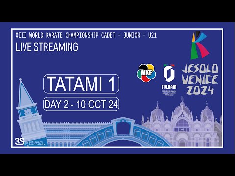 Day2 - tatami1 - WKF Cadet, Junior and U21 World Championships 2024